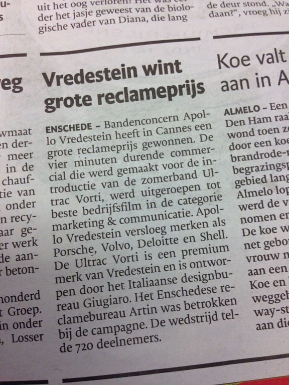 krant vstein cannes prijs